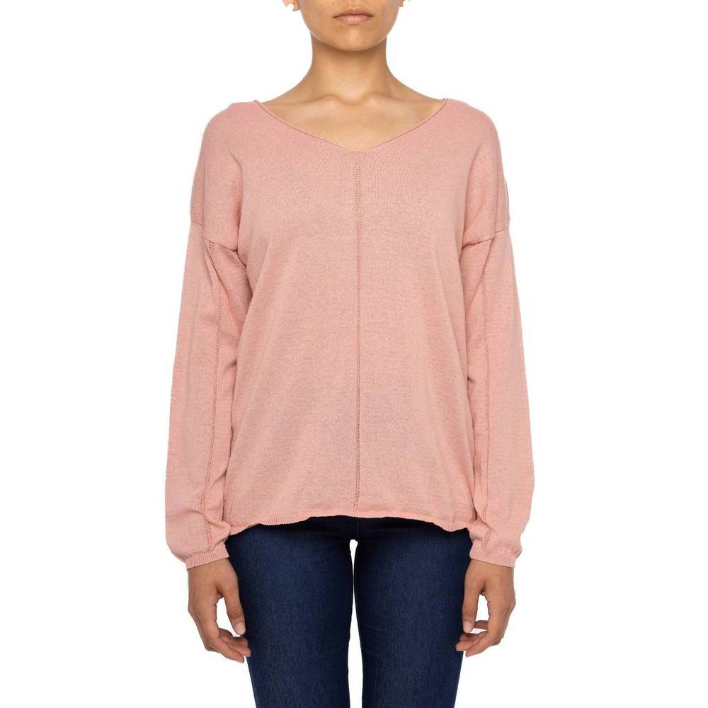 NEW ASTRID women's preppy v-neck top in coral